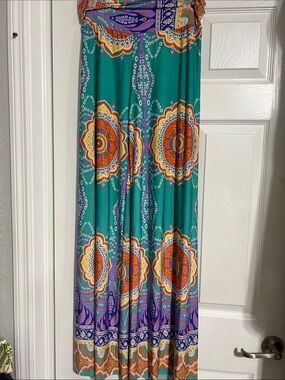 Green Patterned Palazzo Pant - Vibrant Medallion Print